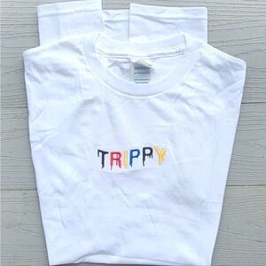 TRIPPY unisex embroidered cotton tshirt small